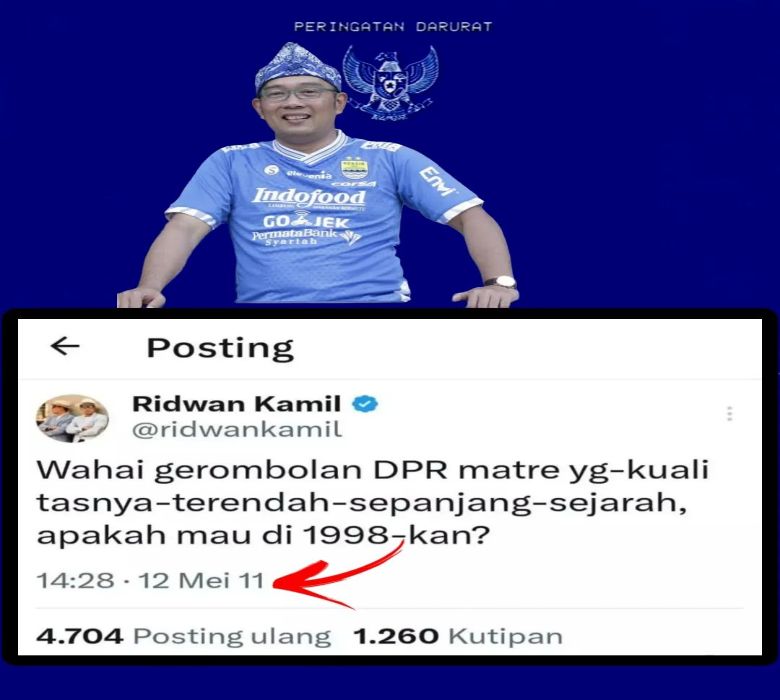 Sindir Ridwan Kamil, Bobotoh Unggah Postingan Lama RK Soal ‘DPR Matre’