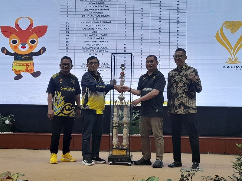 Ketum PWI Pusat Hendry Ch Bangun menutup Porwanas XIV tahun 2024 di Banjarmasin. (Ist)
