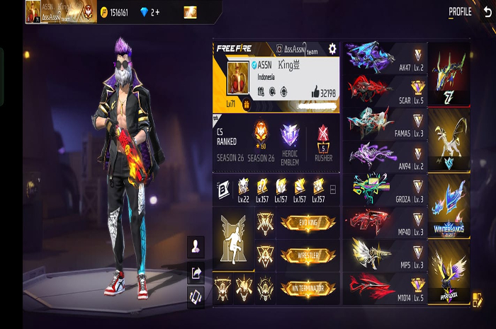 Gratis 10 Akun FF Sultan Hari Ini 5 Oktober 2024, Banyak Skin Weapon dan Evo