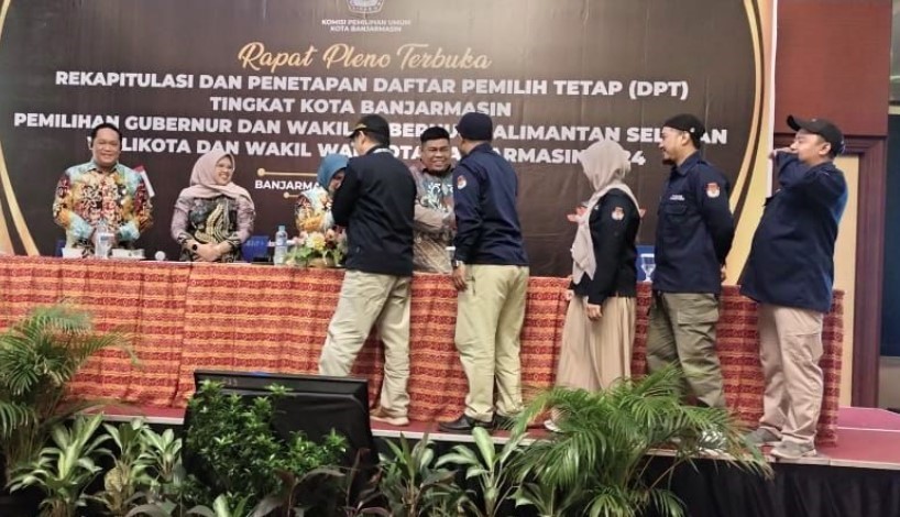 KPU Banjarmasin menetapkan daftar pemilih tetap (DPT) untuk Pilkada serentak 2024 sebanyak 485.145 pemilih. (ist)
