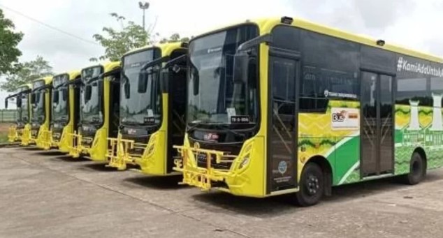 Bus BTS gratis diluncurkan Wali Kota Banjarbaru. (Ist)