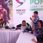 Media center pon sumut ramai dikunjungi reporter dari berbagai media. (Lilik)