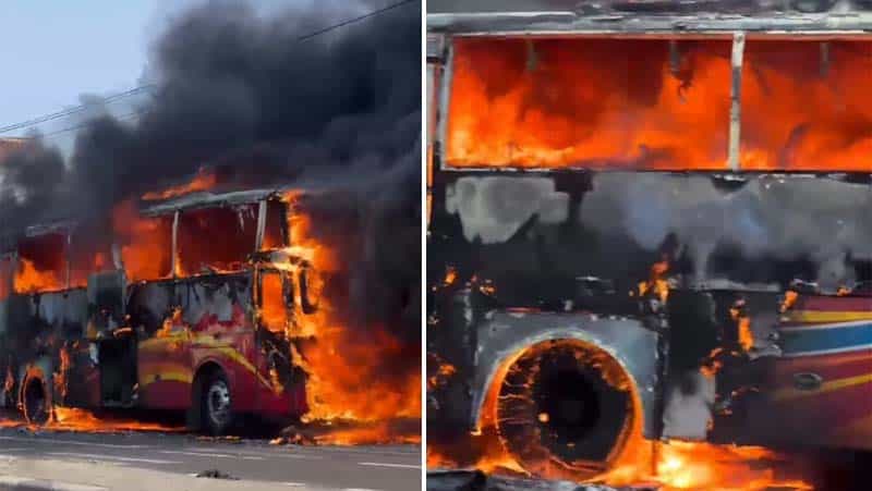 Bus Terbakar di Lamongan, Diduga Korsleting Kelistrikan