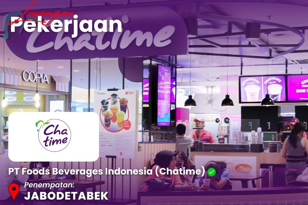 Chatime Buka Loker Lulusan SMA dan SMK Jadi Staff di Jabodetabek