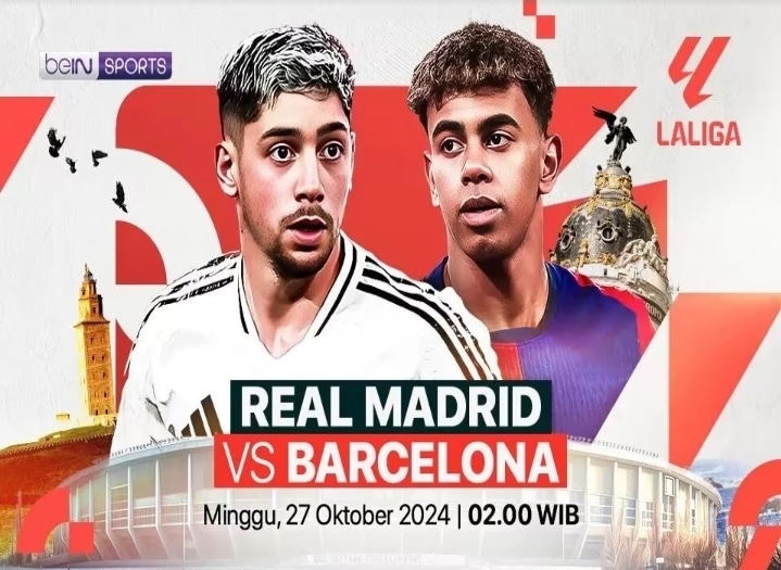 Laga El Clasico menghadirkan Real Madrid vs Barcelona dalam Liga Spanyol.