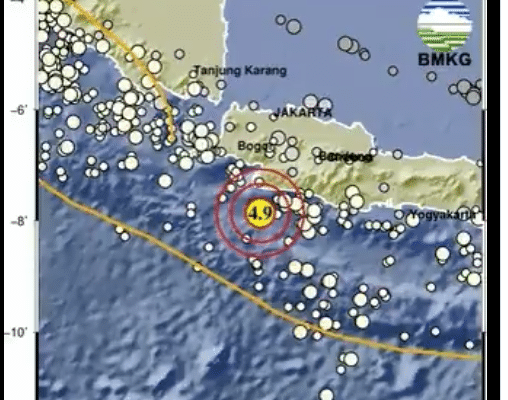 GEMPA M 4,9 Guncang Sukabumi Jawa Barat dengan Kedalaman 10 Km
