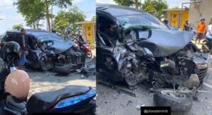 Bus Nganjuk, Mobil Trenggalek dan Mio Madiun Bertabrakan