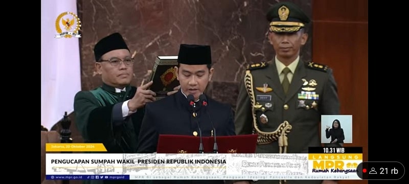 Gibran Ucapkan Sumpah Jabatan Wapres, Berikut Petikannya!