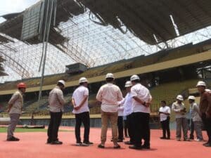 Rusak Diterjang Angin Kencang, Pemerintah Inventarisasi Kerusakan Stadion Wibawa Mukti