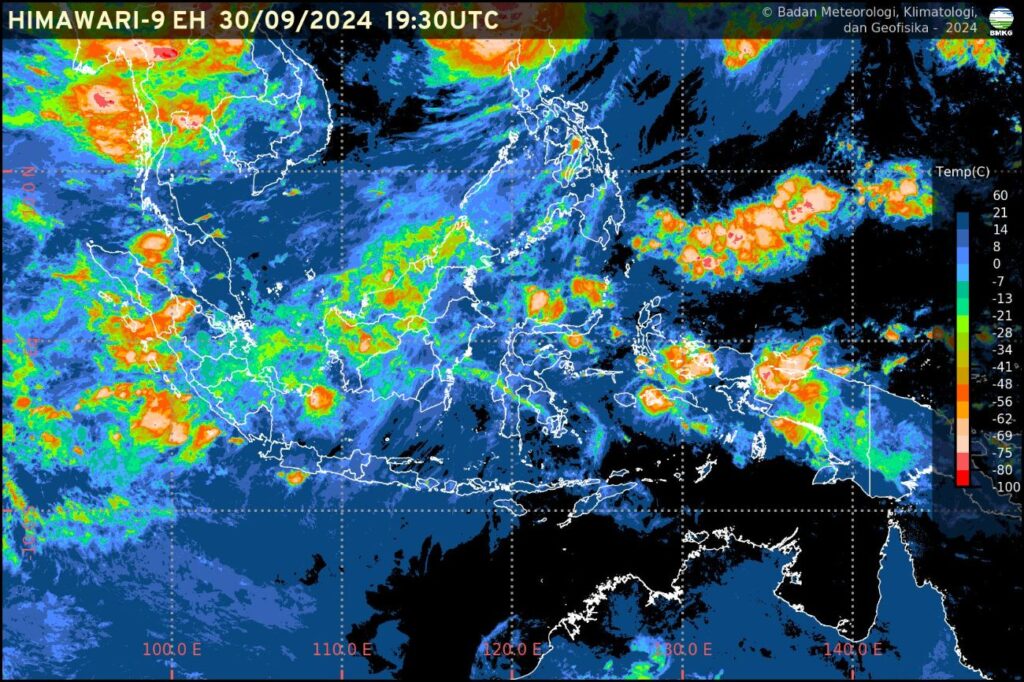 Prakiraan Cuaca di Berbagai Kota Indonesia Hari Ini, 1 Oktober 2024