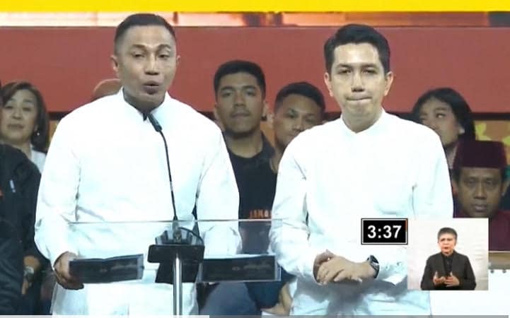 Pasangan Calon Gubernur dan Wakil Gubernur DKI Jakarta Dharma Pongrekun-Kun Wardana (Dharma-Kun). (Youtube KPU Jakarta)