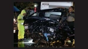 Laka Sragen Saat Hujan ada Penumpang Terjepit Selama 20 Menit