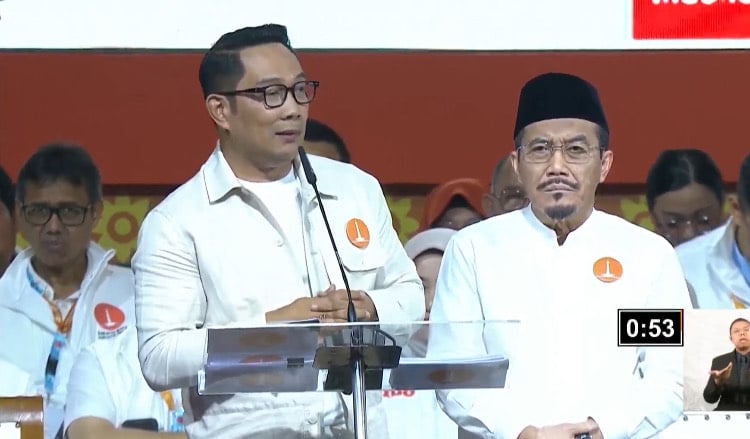 Paslon RIDO dalam debat kedua Pilkada DKI Jakarta di Ancol, Jakarta Utara. (Youtube KPU DKI)