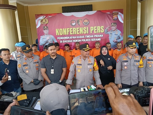 Polres Serang gelar rilis pengungkapan kasus kejahatan, 10 orang ditangkap. (Ist)