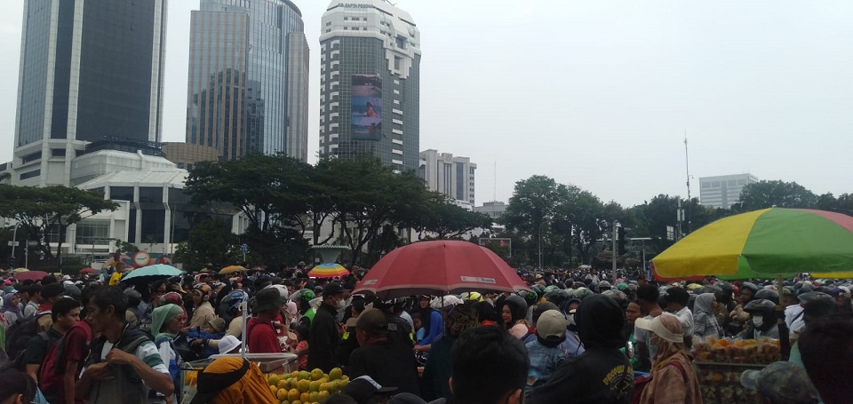 Ribuan warga antusias saksikan perayaan HUT ke 79 TNI di Silang Monas, Sabtu 5 Oktober 2024. (Tiyo)