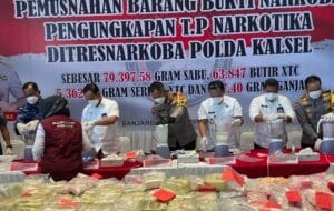 Polda Kalsel Musnahkan Narkoba Senilai Rp 133 Miliar, Termasuk Barang Bukti Jaringan Freddy Pratama