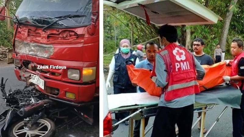 Kurang Trampil di Jalan Tikungan Warga Purworejo Ditabrak Truk Kelurga Berduka