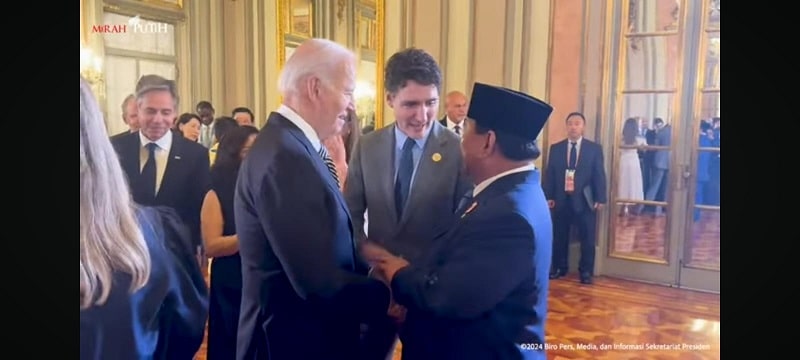 Presiden Prabowo Subianto bertemu dengan Presiden AS Joe Biden dan PM Kanada Justin Trudeau. (Youtube Sekretariat Presiden)