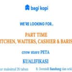 Bagi Kopi Buka Loker 4 Posisi Part Time untuk Lulusan SMA dan SMK di Bandung
