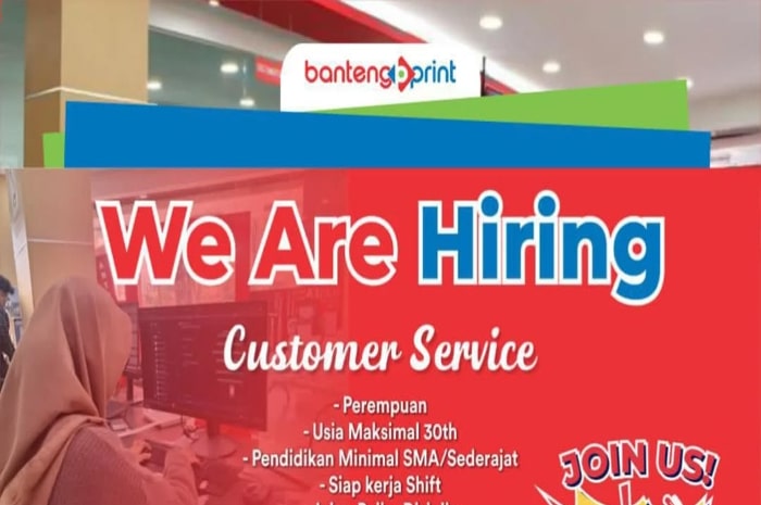 Banteng Print Buka Loker Customer Service Khusus Wanita Lulusan SMA dan SMK