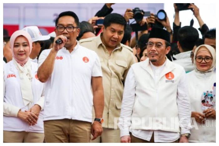 Paslon Ridwan Kamil-Suswono saat mengikuti kampanye. (Ist)