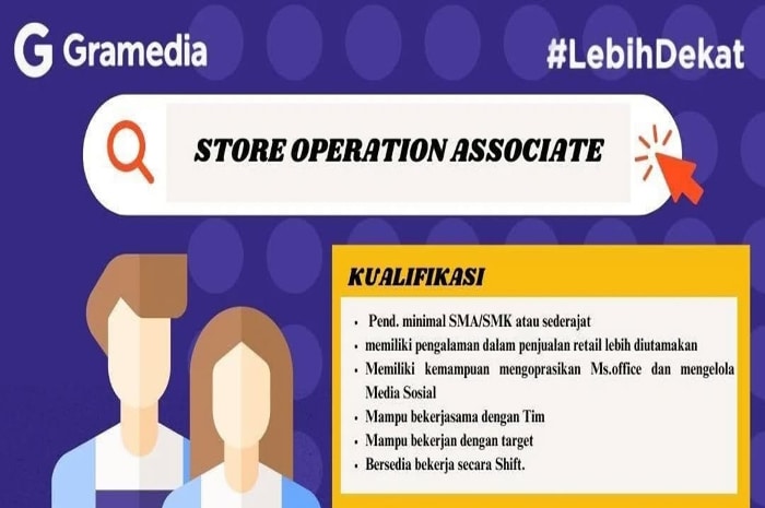 Gramedia Buka Loker Store Operation Lulusan SMA dan SMK di Bandung