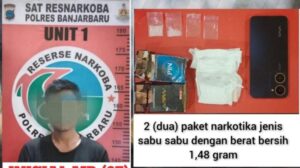 Polisi Ungkap Peredaran Sabu-sabu di Sekitar Kantor Setda Kalsel, Pelaku Diamankan dengan 1,48 Gram Sabu