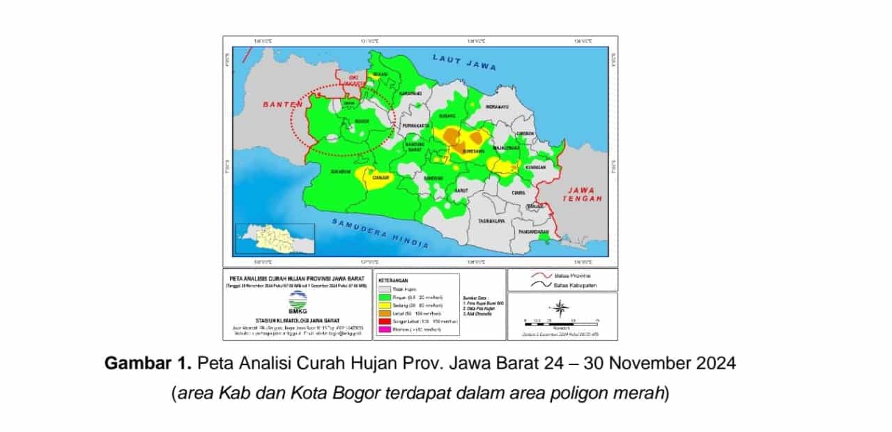 Peta analisis cuaca Jawa Barat (KIS/IST)