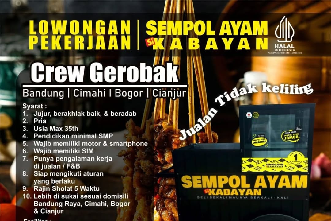 Sempol Ayam Kabayan Buka Loker Lulusan SMP di 4 Daerah Jawa Barat, Sedia Mess!