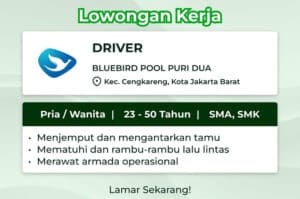 Gaji 5 Jutaan! Bluebird Buka Loker Driver Lulusan SMA dan SMK di Jakarta Barat