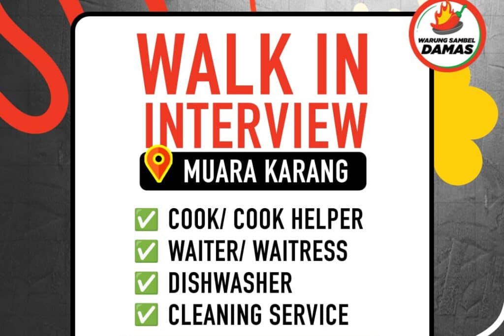 Walk in Interview! Warung Sambel Damas Buka Loker SMA dan SMK di Jakarta