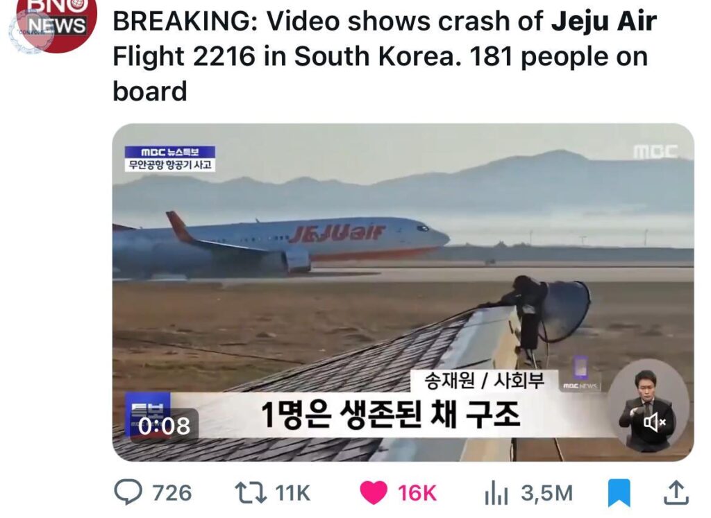 Kronologi Kecelakaan Pesawat Jeju Air di Bandara Muan, Update 120 Korban Tewas