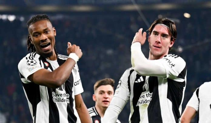 Pemain Juventus melampiaskan kegembiraannya usai membobol gawang City. (Ist)
