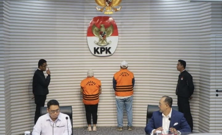 Direktur Penyidikan KPK Asep Guntur Rahayu gelar jumpa pers di Gedung Merah Putih KPK di Jakarta, pada Selasa (31/12).)(Ist)