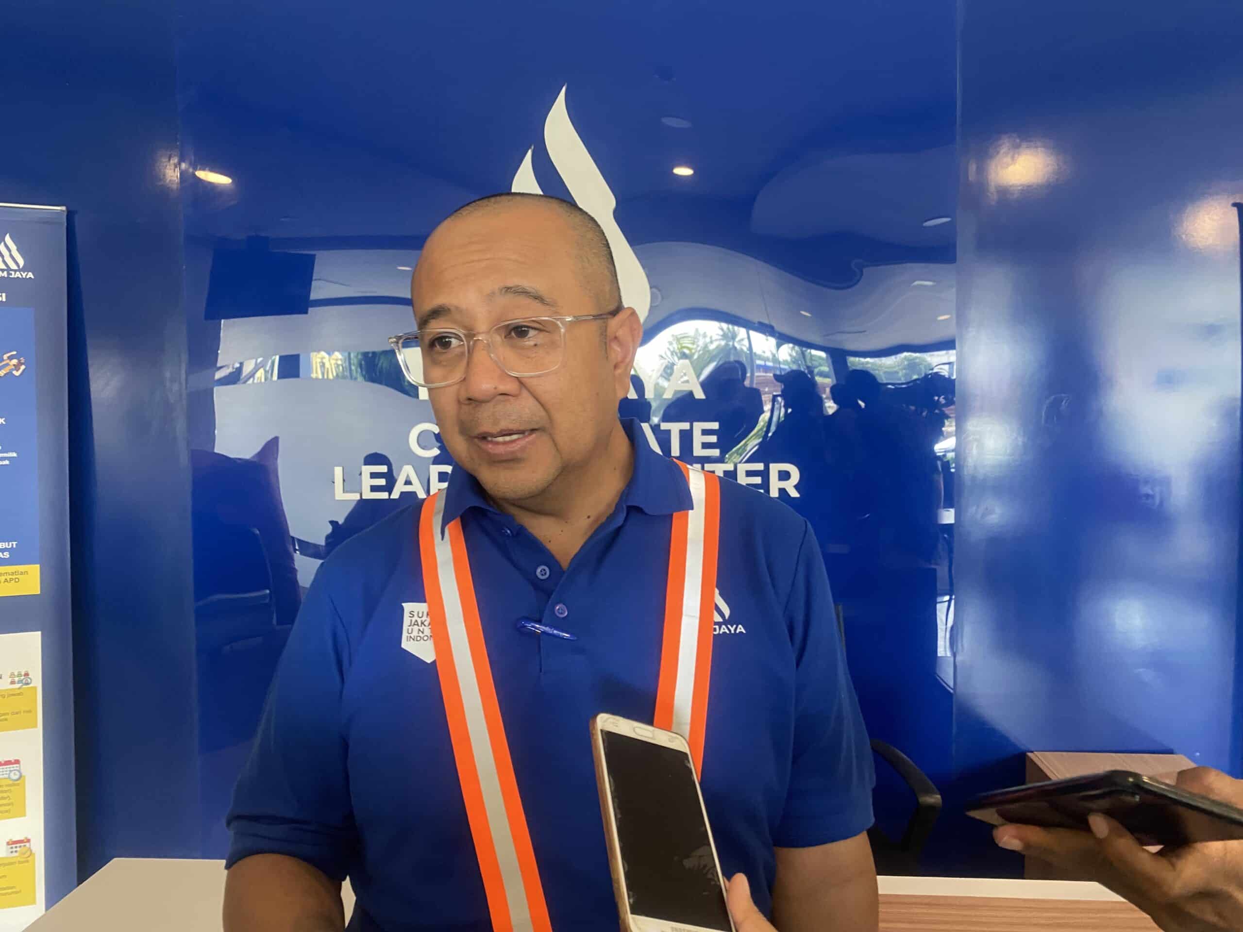 Direktur Utama PAM JAYA Arief Nasrudin saat ditemui wartawan di IPA Buaran III. (Aldi)