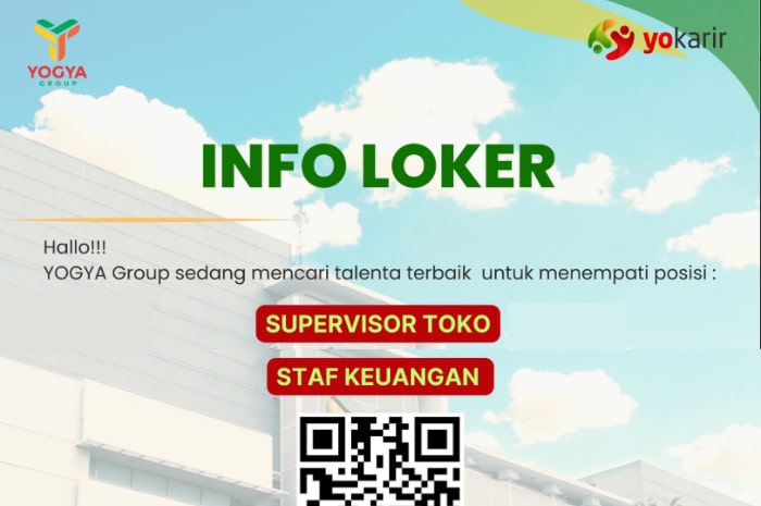 Fresh Graduate Bisa Ikut! Yogya Group Bandung dan sekitarnya Buka Loker 2 Posisi Sekaligus