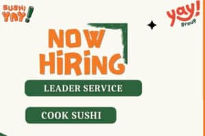 Lulusan SMA SMK Mendekat, Sushi Yay! Bandung Buka Loker Terbaru 2 Posisi Sekaligus