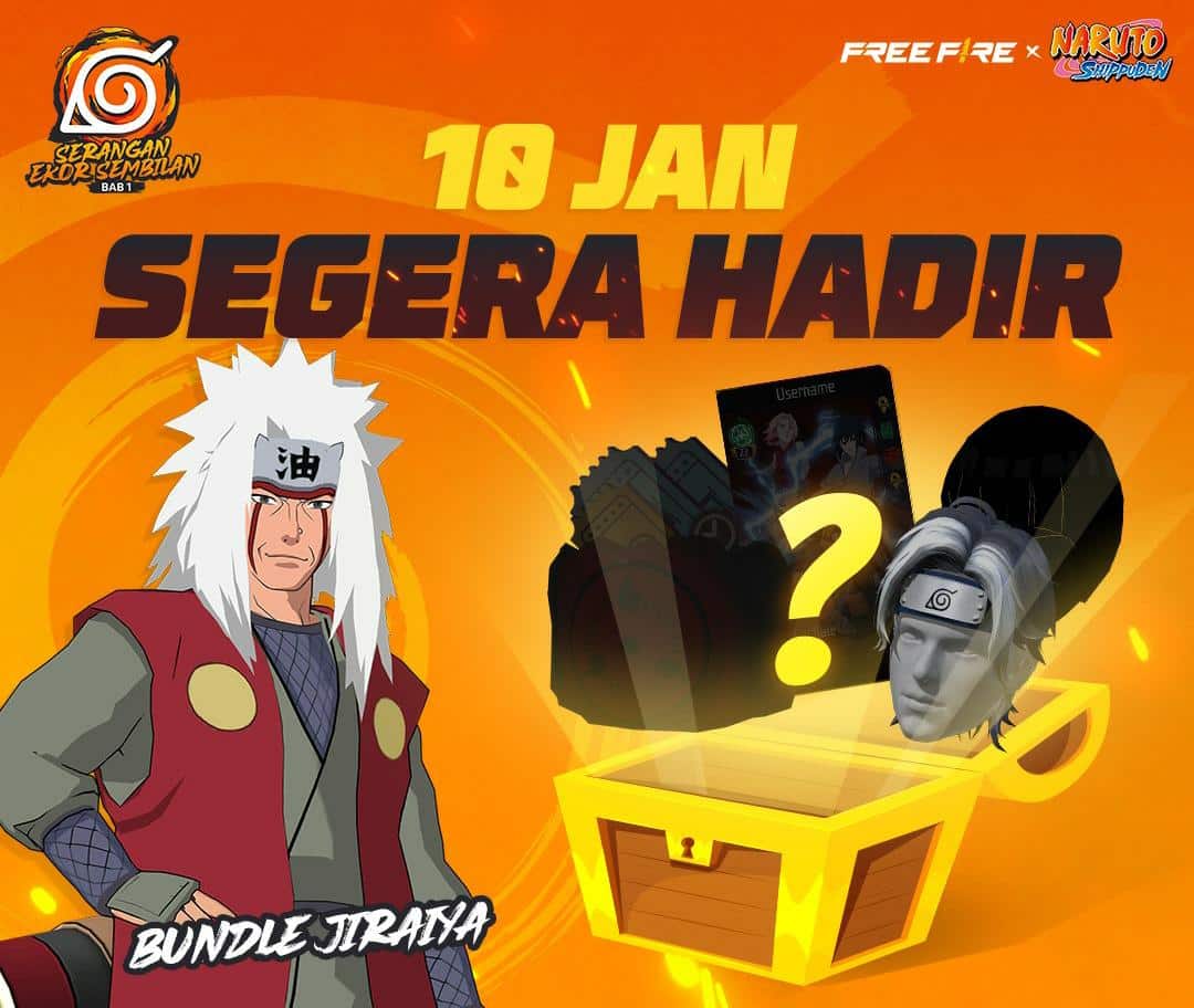 Kolaborasi Free Fire X Naruto, Akan Ada Bundle Jiraiya !