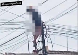 Viral Video Pekerja Wifi MD Tersengat Listrik Saat Bekerja, Tubuh Menggantung di Kabel