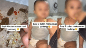 Viral Bayi 9 Bulan Disuapi Nasi Padang, Warganet: Seblak nya Sekalian Bunda !