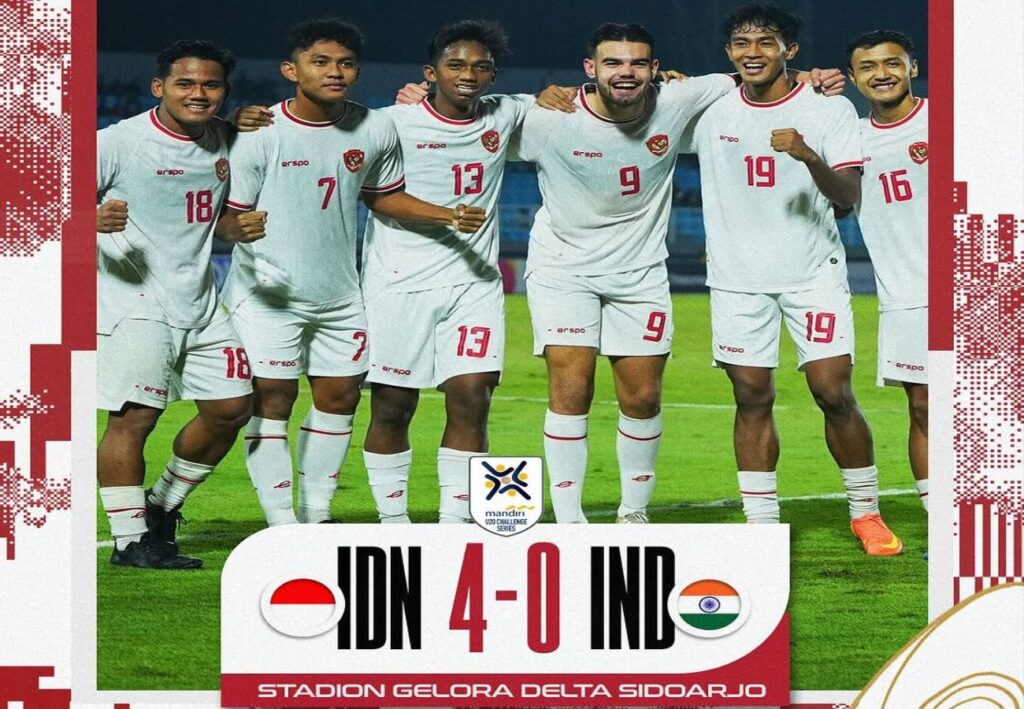 Timnas Indonesia U-20 Raih Kemenangan Besar atas India, Skor 4-0