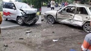 Lagi Kecelakaan di Kediri, Tidak ada Korban Jiwa, Namun Dua Mobil Ringsek