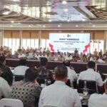 Menteri Kordinator Pangan Zulkifli Hasan dalam Rapat Koordinasi dengan para Kepala Daerah se-Kabupaten/Kota se-Sumut. (Lilik)