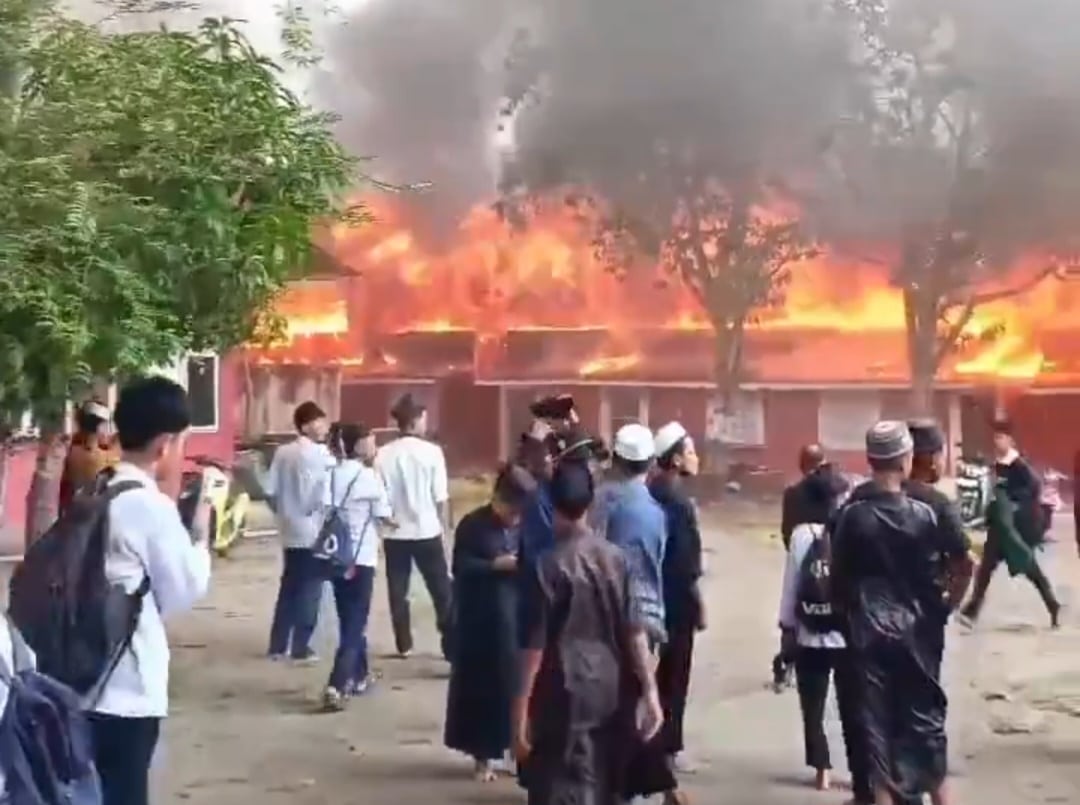 Pondok Pesantren di Pinrang terbakar. (Ist)