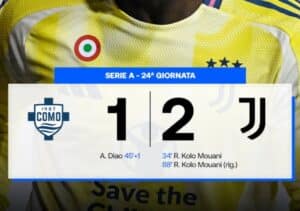 Hasil Juventus vs Como 1907 pada Liga Italia Serie A: Kolo Muani Cetak Dua Gol Kemenangan