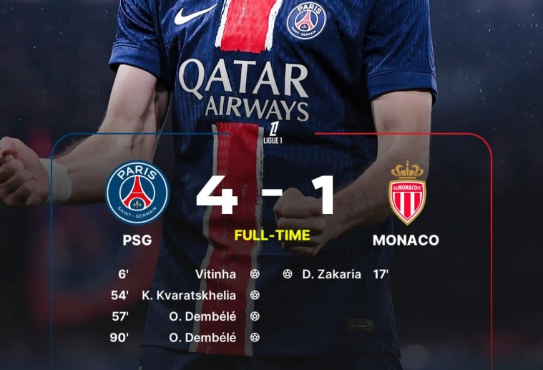 PSG Belum Terkalahkan di Ligue 1 (X.com/@433)