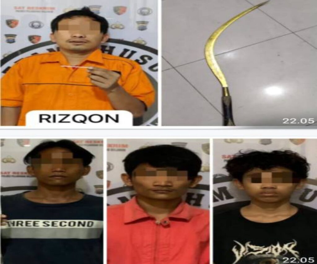 Polisi Pelabuhan Belawan Tangkap Empat Pria Diduga Pelaku Tawuran