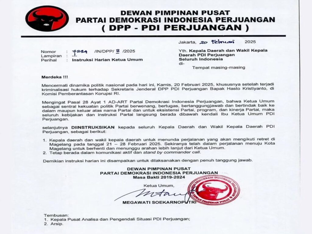 Megawati Melarang Kader PDIP Ikut Retret Kepala Daerah setelah Penahanan Hasto