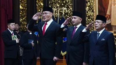 Deddy Coubuzier saat dilantik sebagai staf khusus Menteri Pertahanan. (Ist)