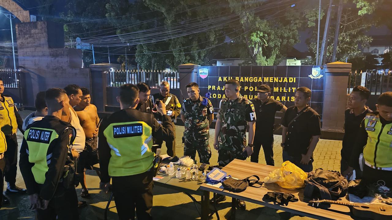 Detasemen Polisi Militer I/5 Medan menggerebek lokasi peredaran narkoba. (Ist)